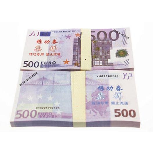 A Lot of 100 Pieces Banktells' 500 Euro Training Banknotes Paper Money