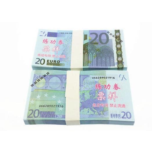 A Lot of 100 Pieces Banktells' 20 Euro Training Banknotes Paper Money