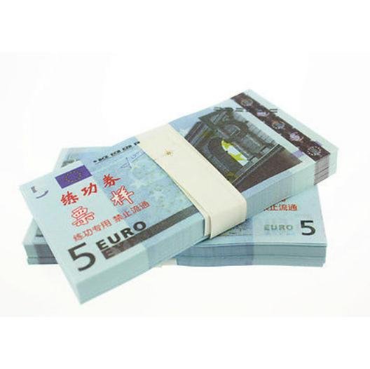 A Lot of 100 Pieces Banktells' 5 Euro Training Banknotes Paper Money