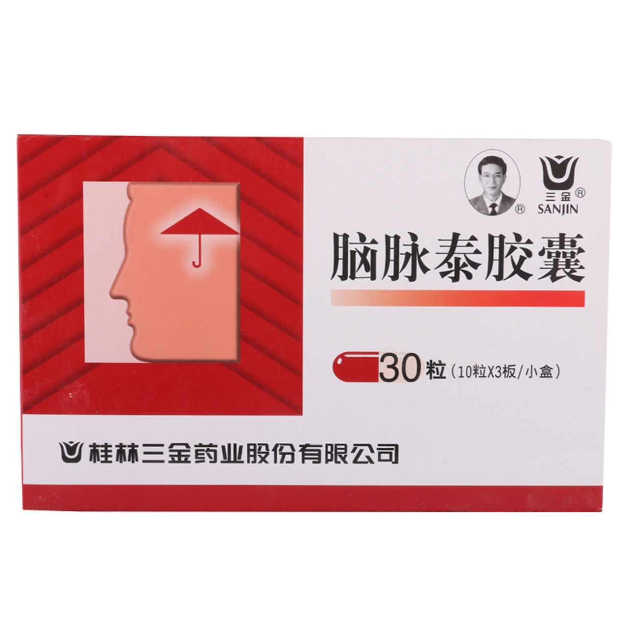 China Herb. Brand SANJIN. Naomaitai Jiaonang or Naomaitai Capsules or NaoMaiTaiJiaoNang or Nao Mai Tai Jiao Nang or Nao Mai Tai Capsules for hemiplegia, crooked tongue, slurred speech, dizziness, numbness of the half body, shortness of breath and fatigue.