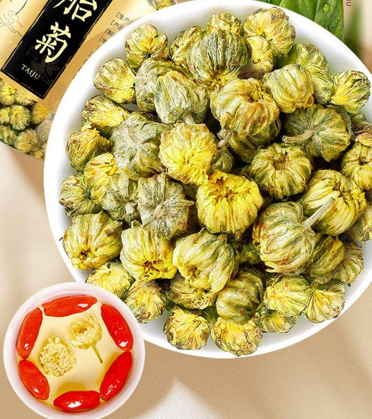 China Herb. Natural dried pure Chrysanthemum morifolium flowers tea Hang Bai Ju.A grade hangzhou white chrysanthemum tea Hang Bai JU Tea. Chrysanthemum tea. 300g